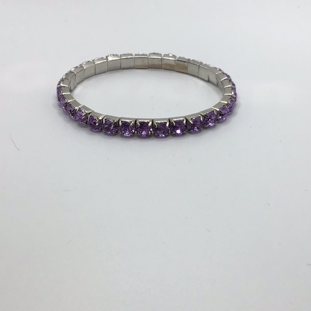 Elegant Purple Stones Stretch Bracelet